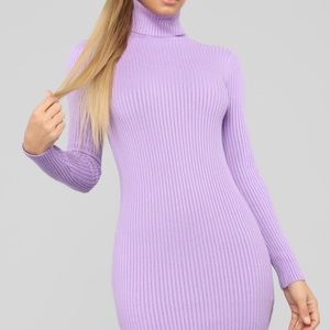Lavender Turtleneck Dress